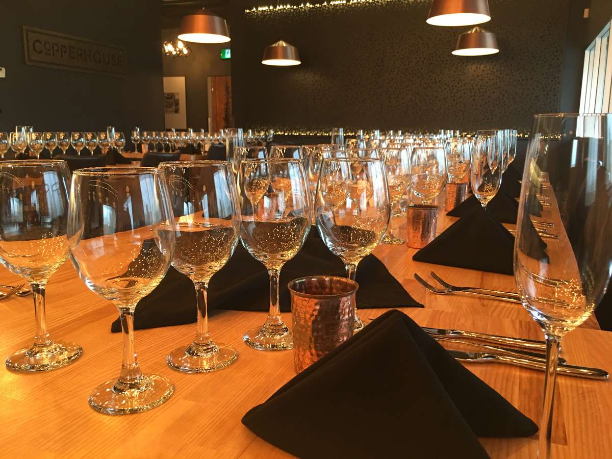 Wine Glasses Ready to Serve Private Dining Room at Copperhouse