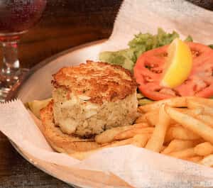 Crab Cake Sandwich and French Fries