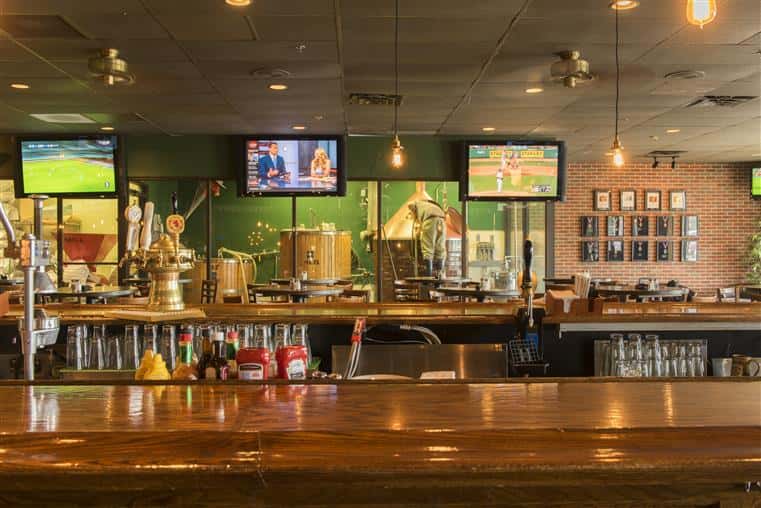 bar view with tvs