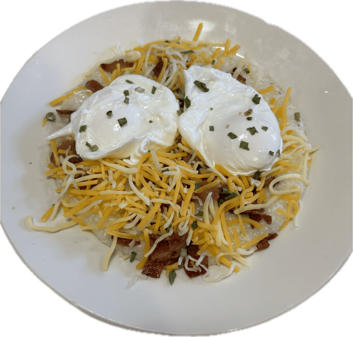 Cheesy Grits and Poached Eggs