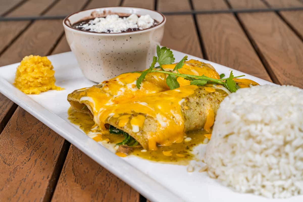 Spinach Mushrooms Enchiladas