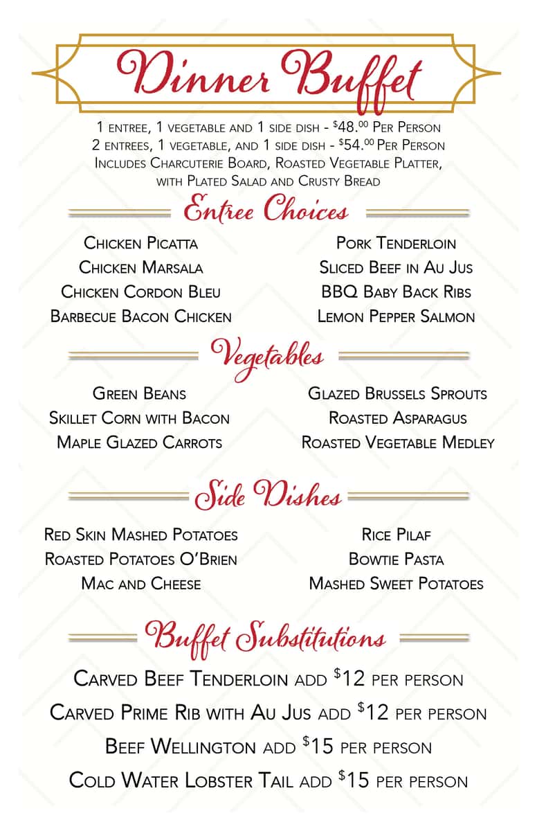 2026 catering menu