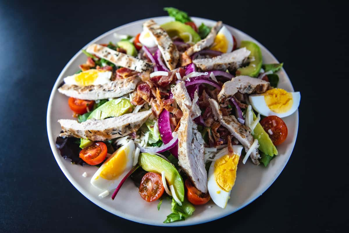 Spring Cobb Salad with Raspberry Vinaigrette Dressing - Fit Foodie