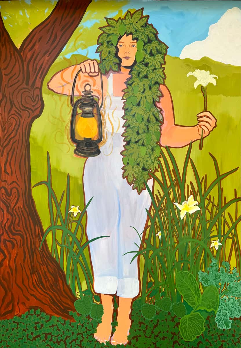 Beer Garden Mural Artwork: Garden Goddess, by Grace Otzwirk