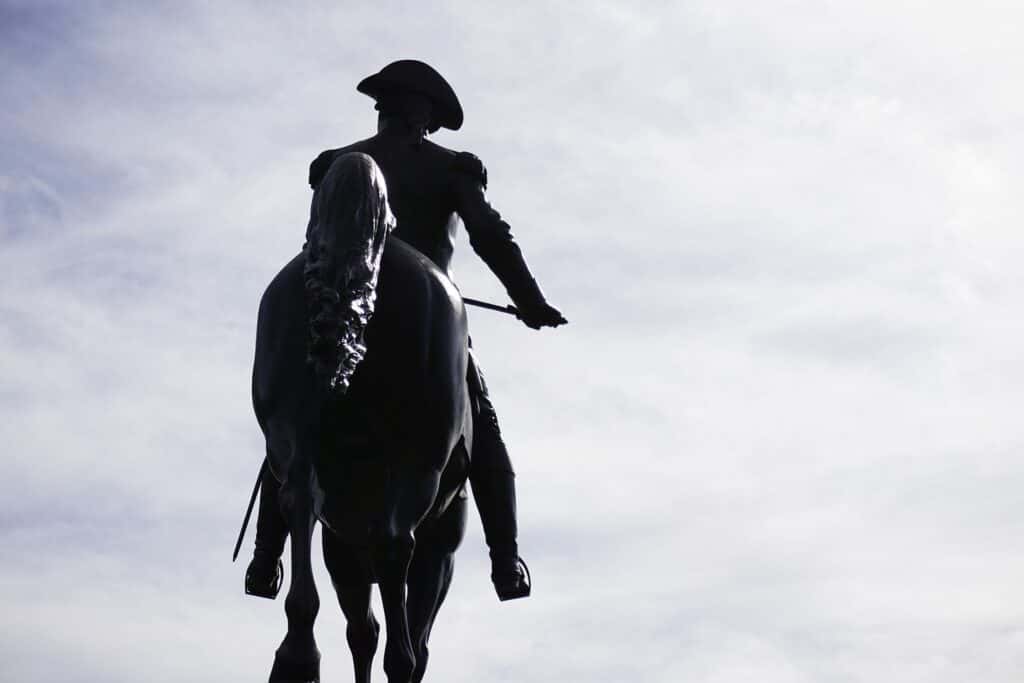 man riding horse