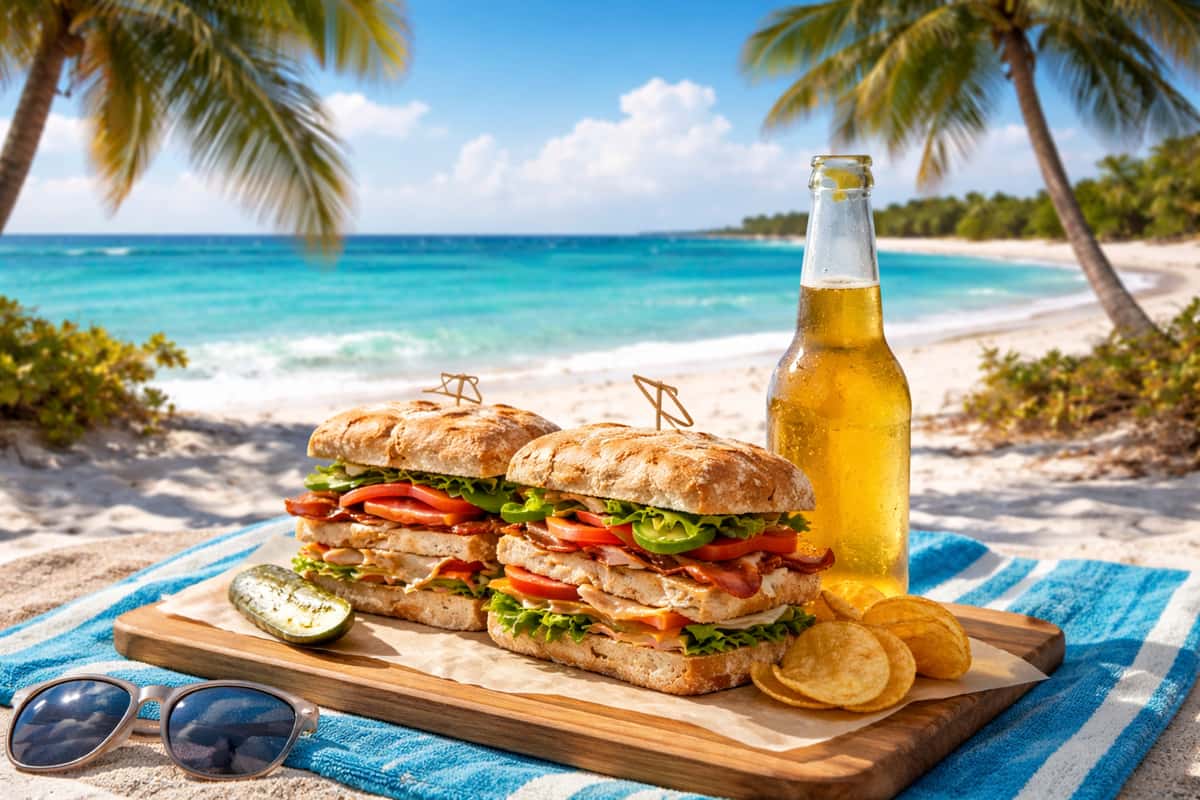 sandwiches and beer