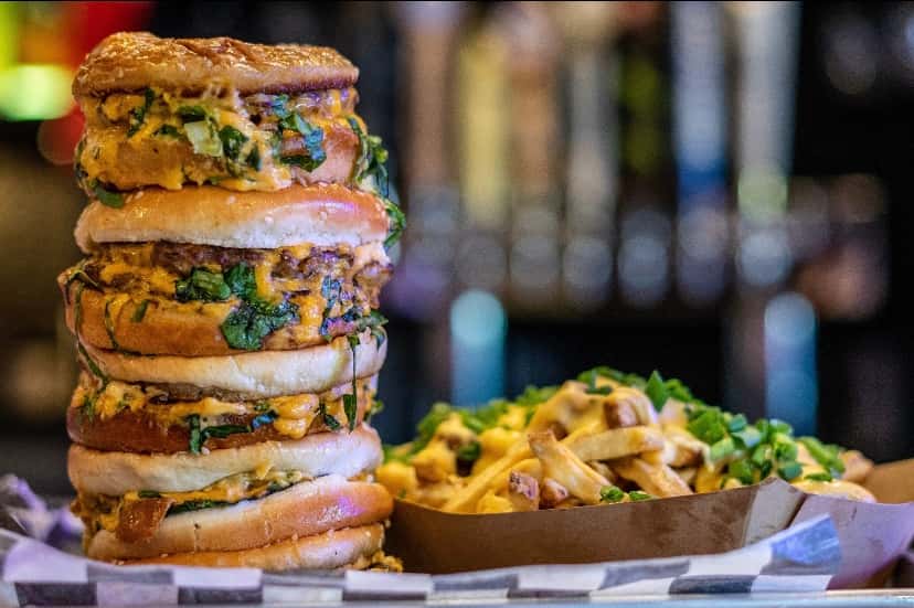 Dirty double burgers with loaded fries