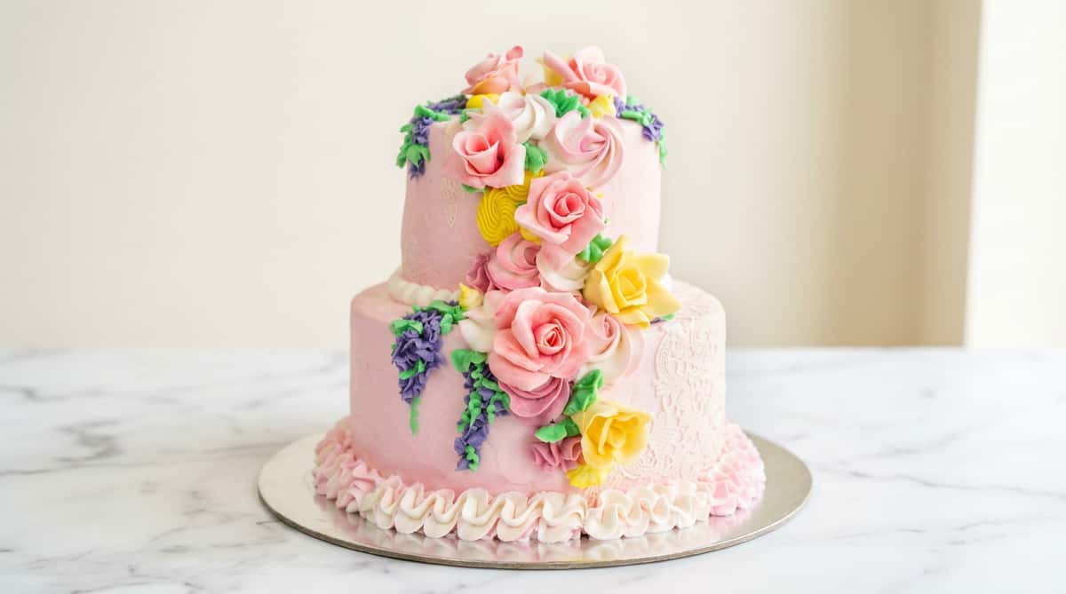 Pink Floral Cake