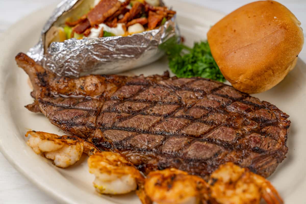 Ribeye with Shrimp