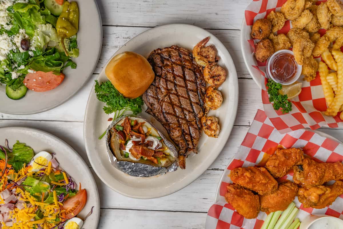Mixed variety of dishes