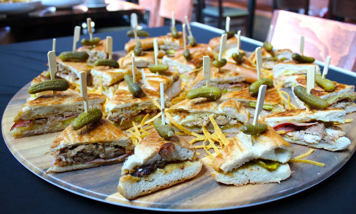 serving tray with multiple finger sandwiches