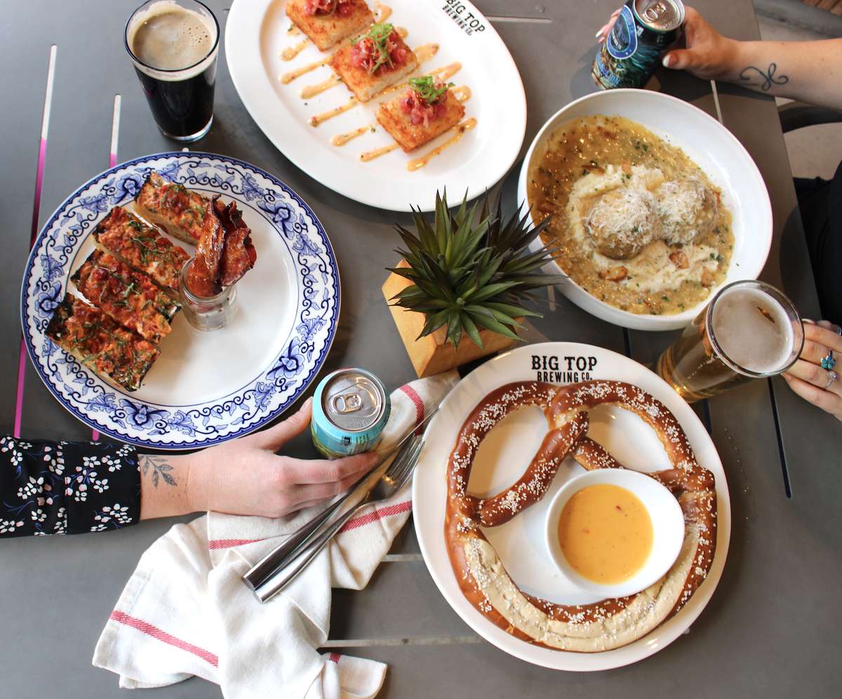 Spread of food on a table
