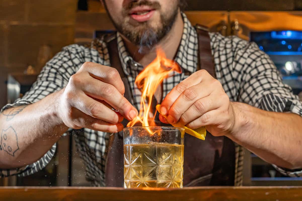 Man making a cocktail