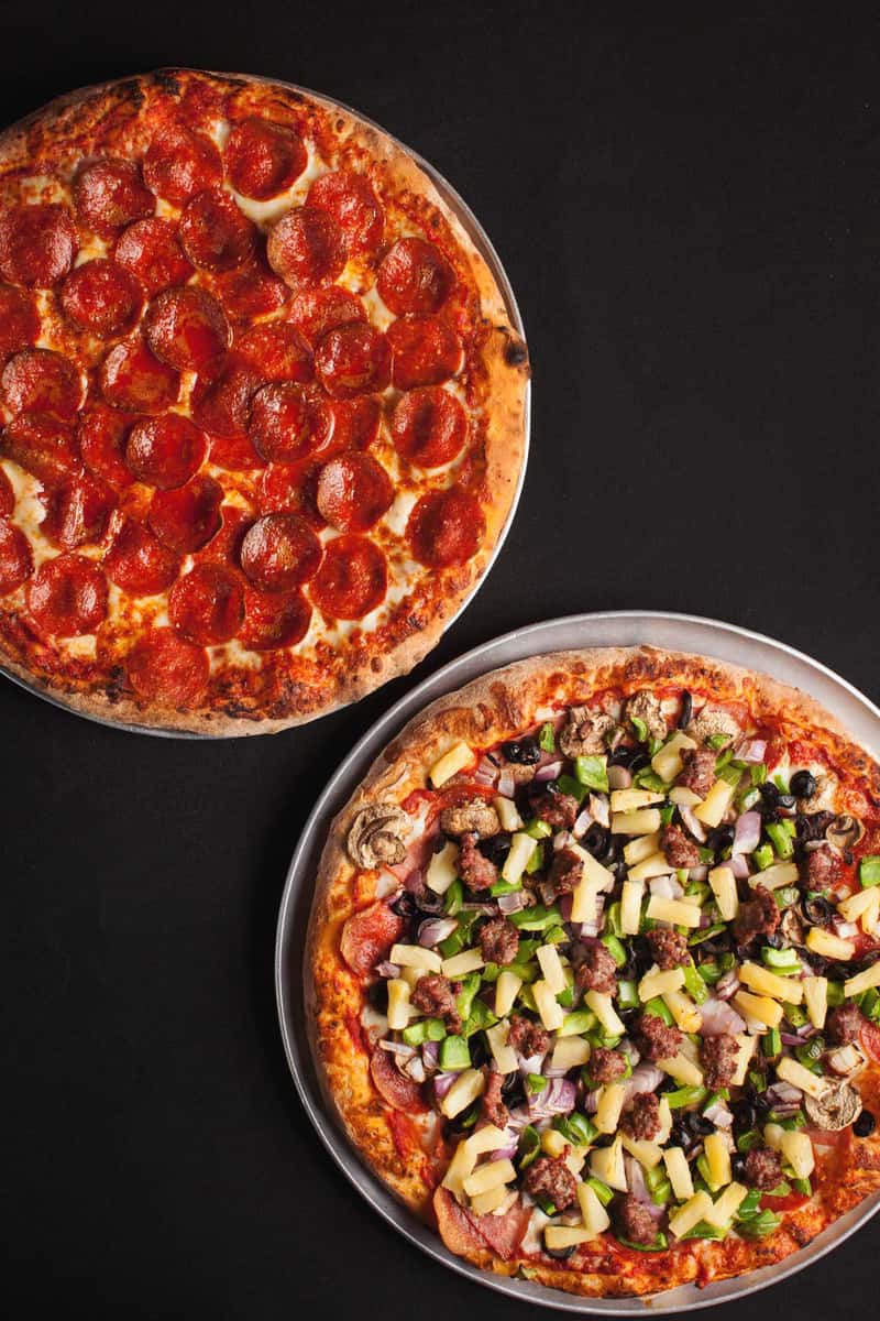 Two pizzas