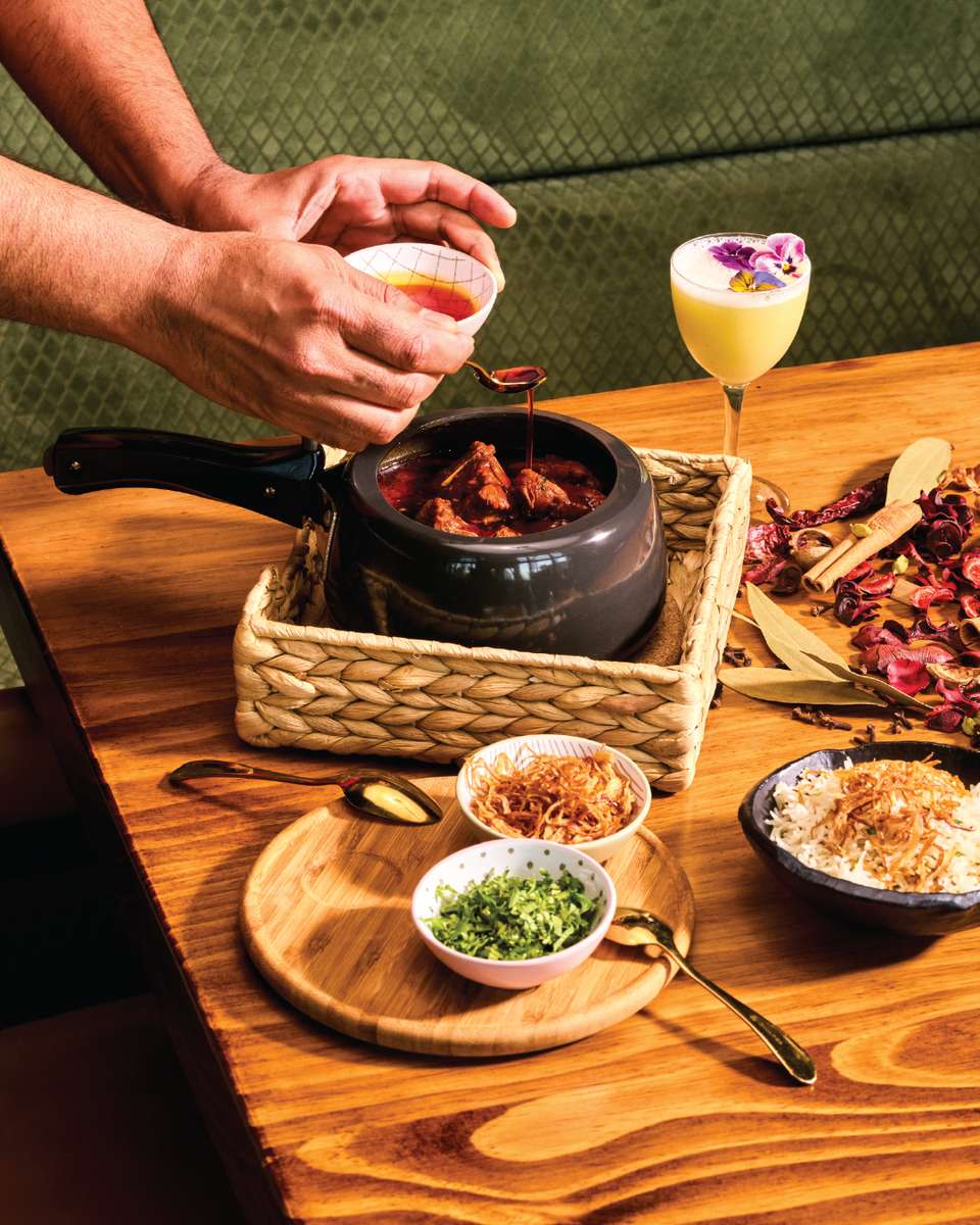 Romantic dining setup at Pippal near Bay Street Emeryville with warm lighting and regional Indian dishes