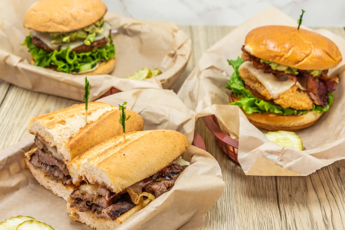 sandwiches and burgers
