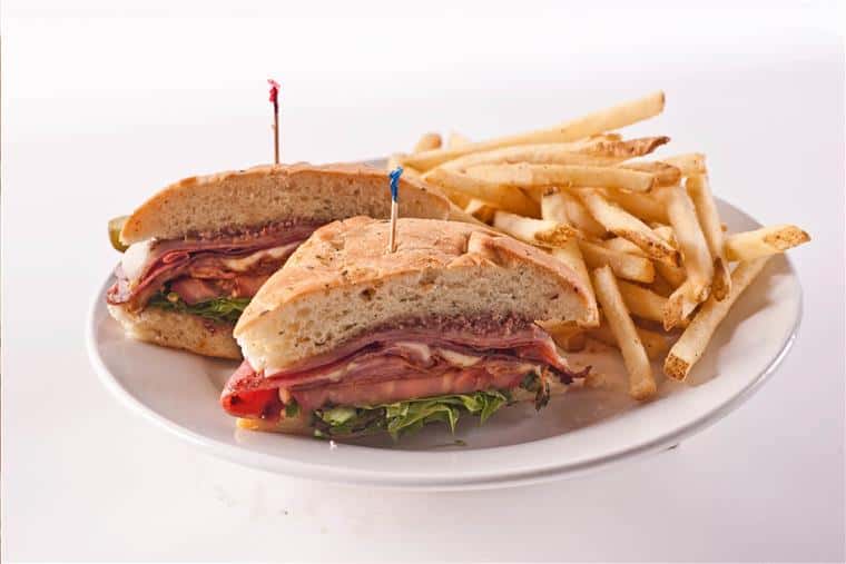 sandwich with fries on a plate