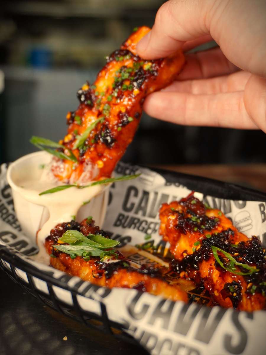 3 XL halloumi fries, asian hot honey chilli crisp served with a ranch dipper