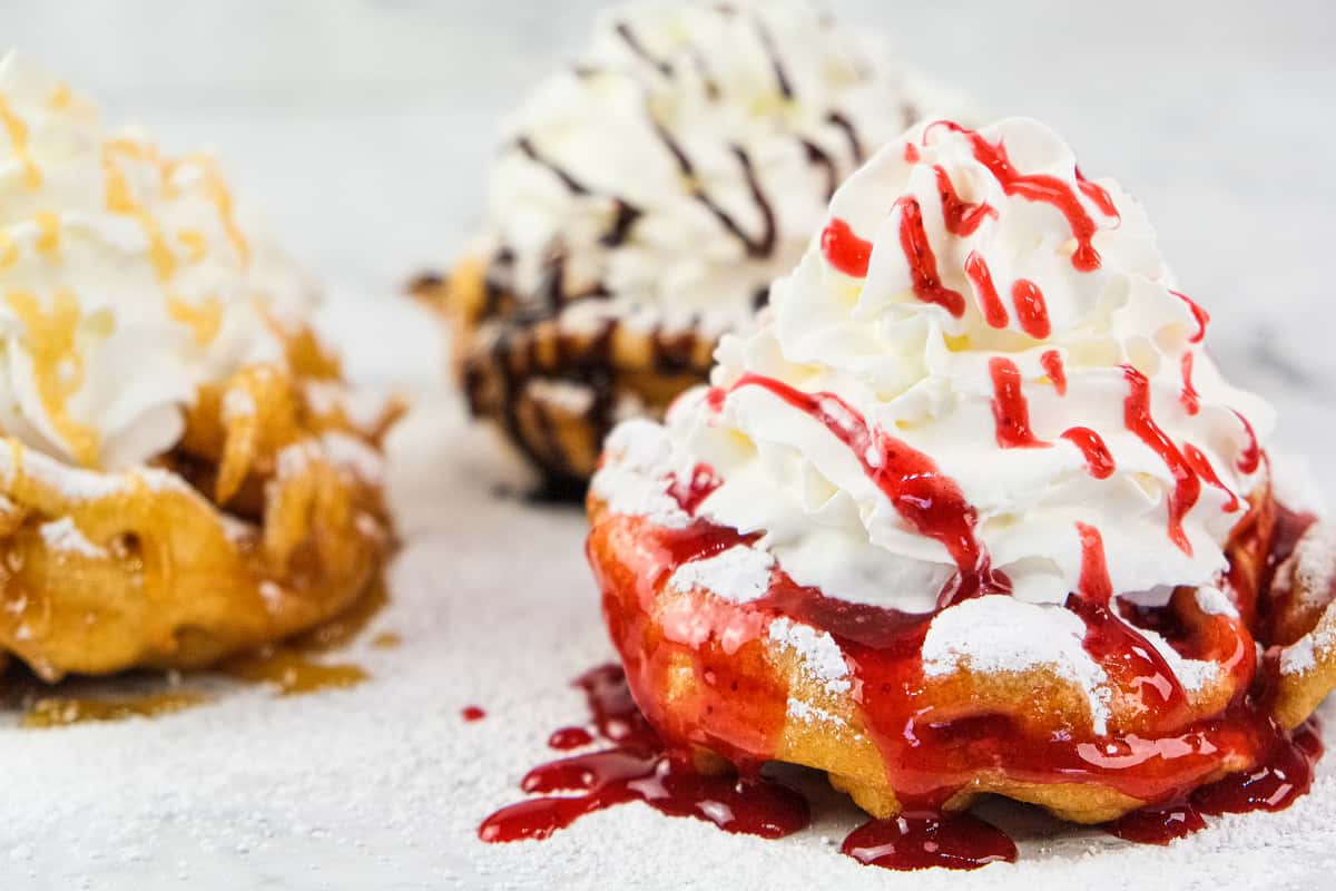 funnel cakes with whip cream