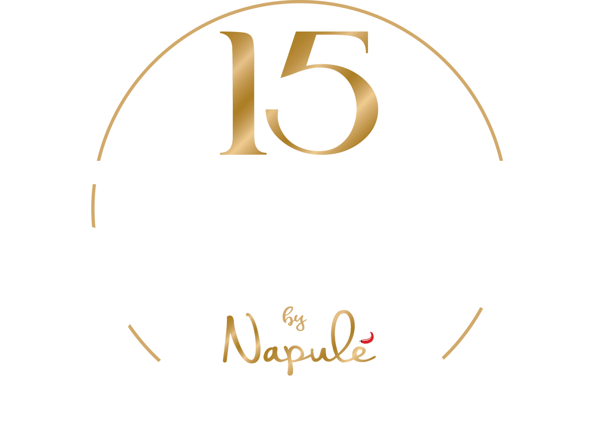 white and gold logo