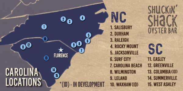NC SC Shuckin' Shack Locations