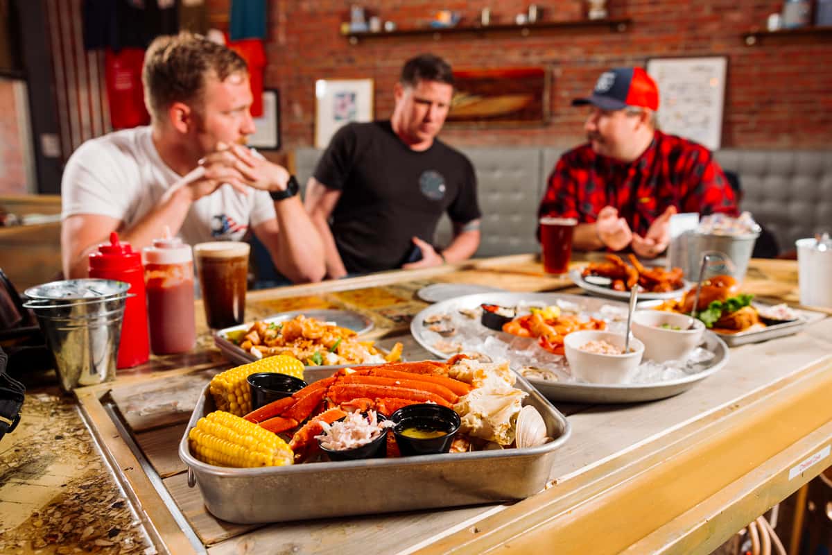 Group enjoying dinner