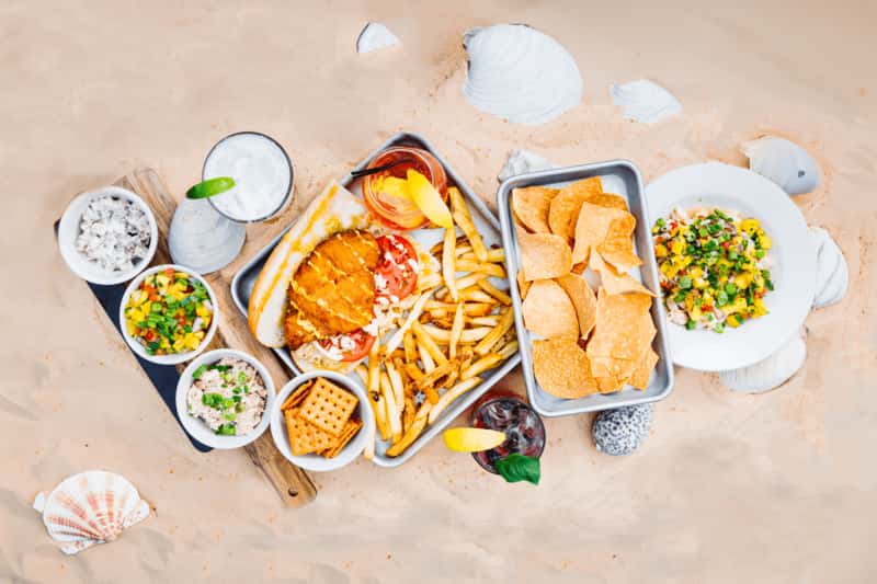 summer food and cocktails