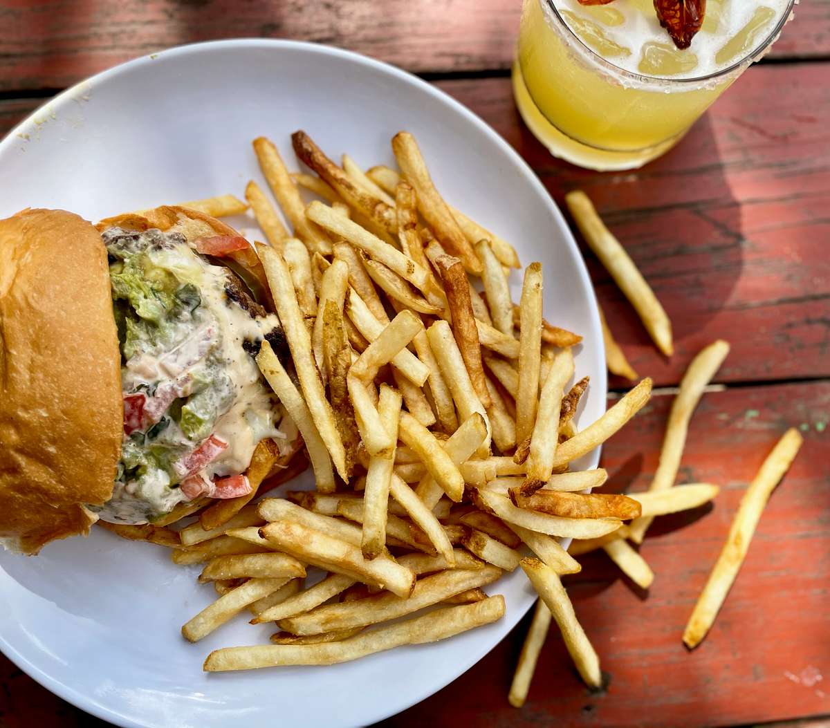 burger and fries