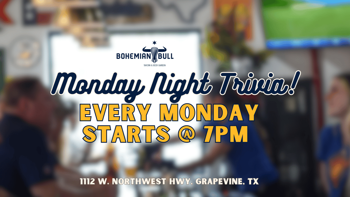 Monday Night Trivia and Monday Night Football tonight! 