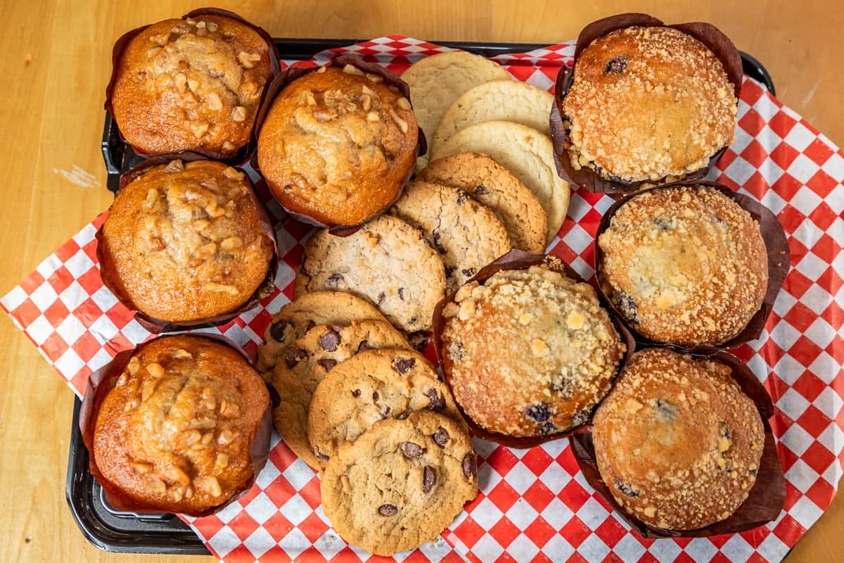 Box of assorted pastries from Luchi & Joey's