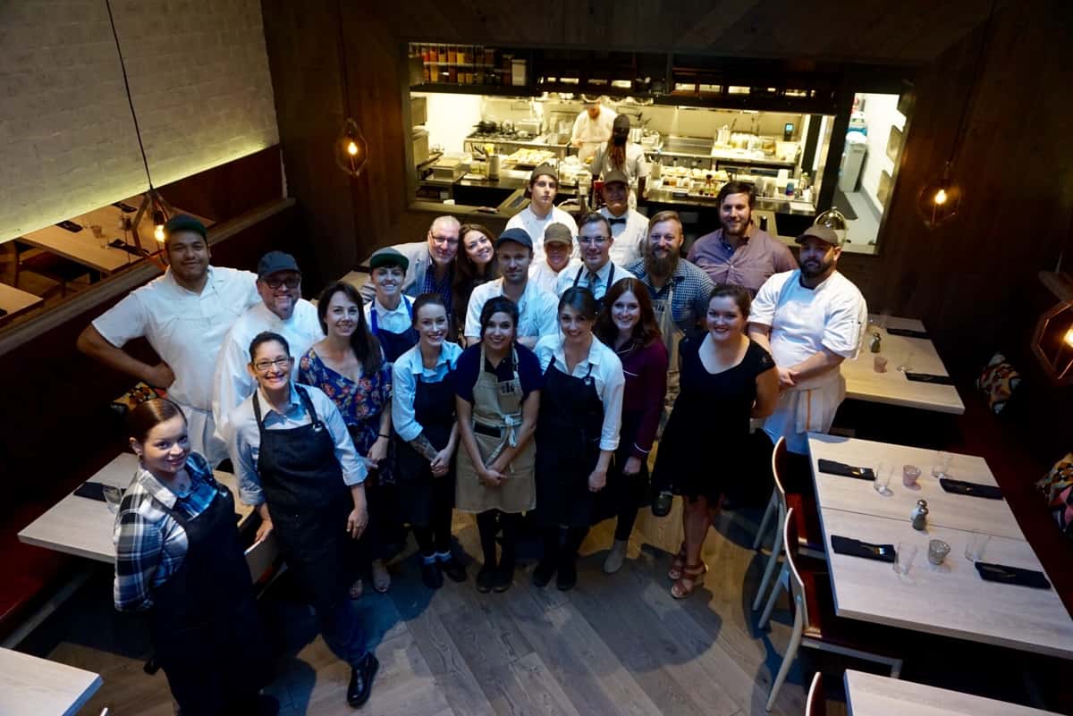 full team in restaurant