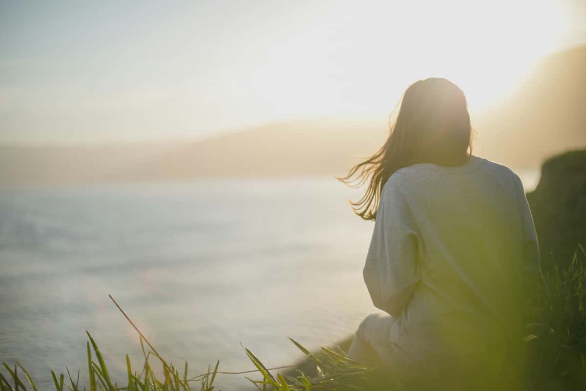 Woman watching the sunset