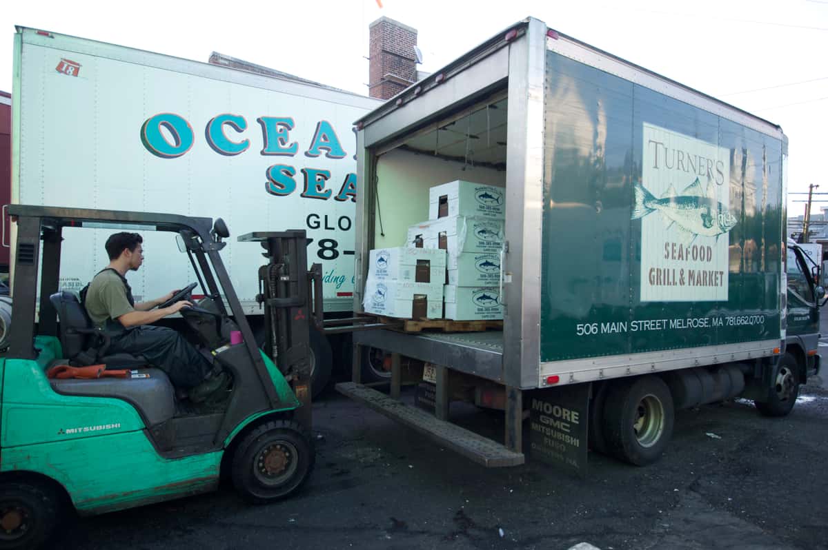 Unloading the truck at the plant