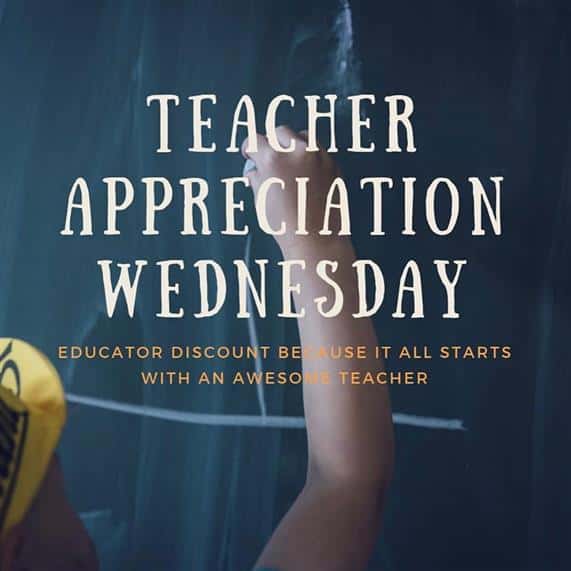 Teacher appreciation Wednesday! Educator discount because it all starts with an awesome teacher. Make sure to bring your school ID in order to validate discount.