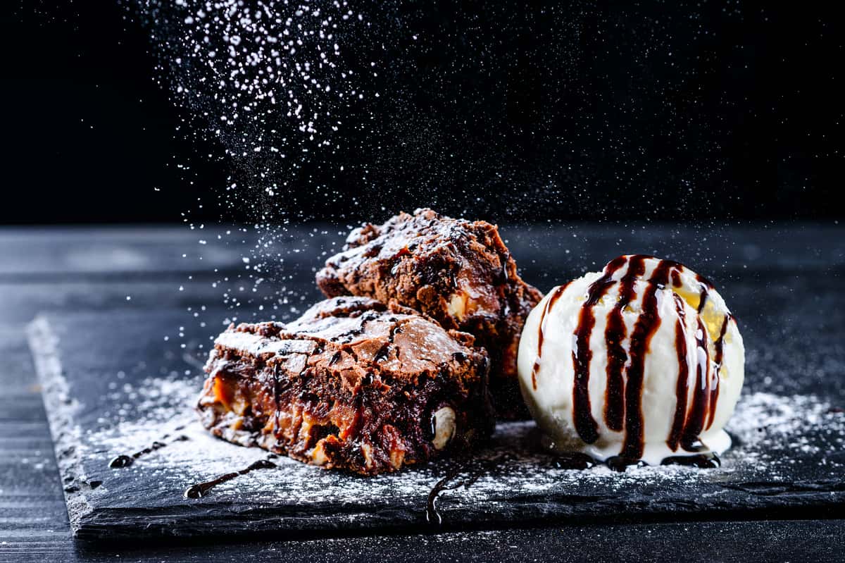 brownie and ice cream