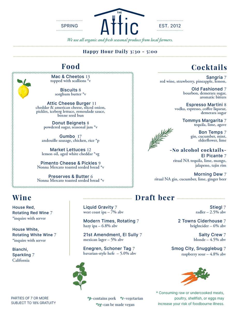 The Attic Happy Hour