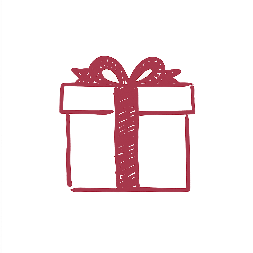 Burgundy gift box with ribbon bow