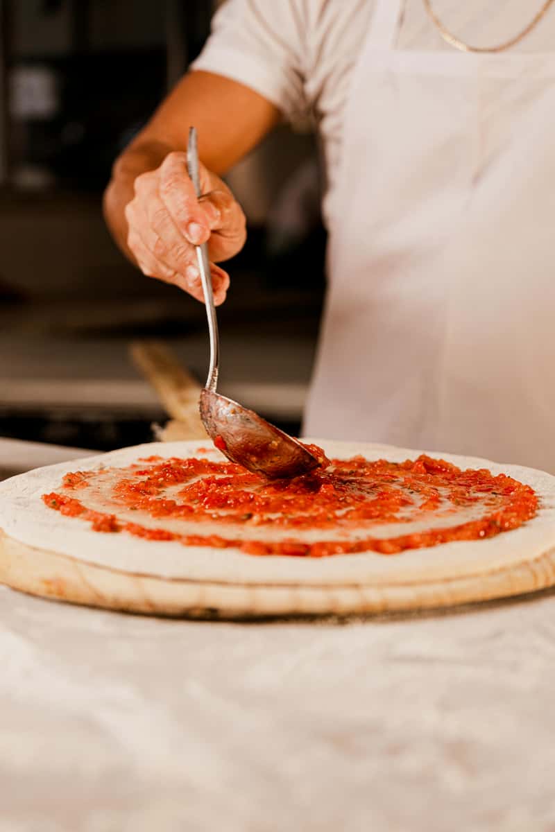 making pizza