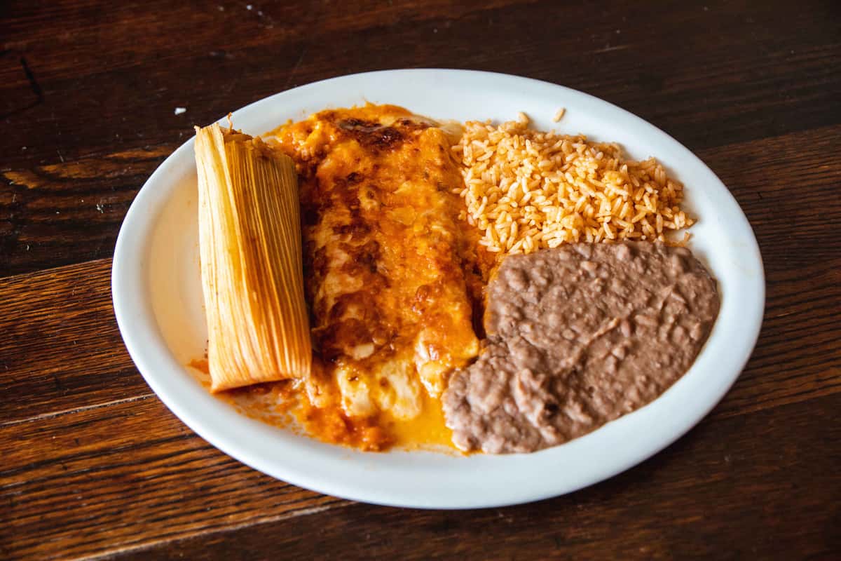 Enchilada & Tamale Sampler Menu La Veracruzana Mexican Restaurant