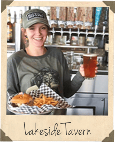 Lakeside Tavern - waitress holding up a beer