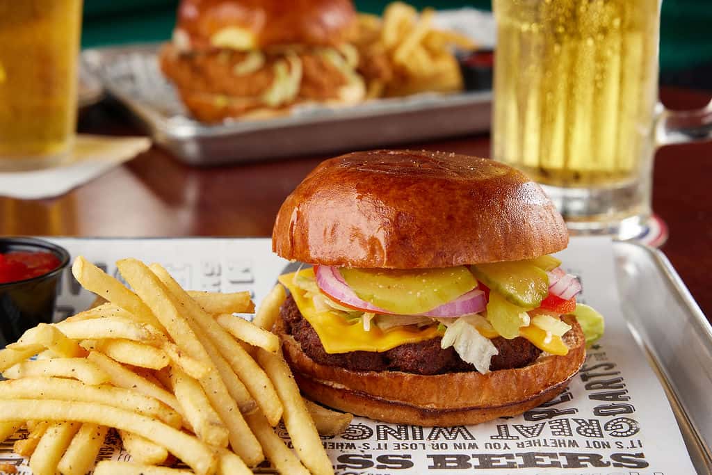burger and fries