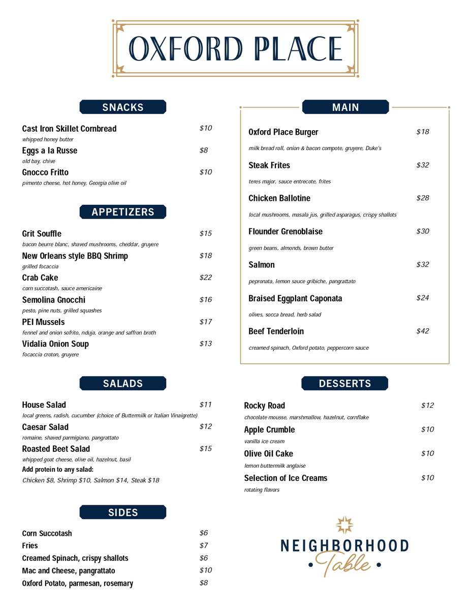 menu