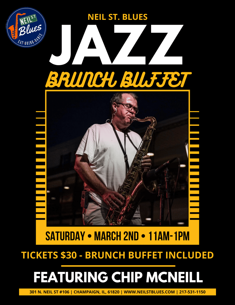 jazz brunch neil st blues champaign il all you can eat buffet chip mcneill