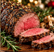 Beef tenderloin holiday banquet