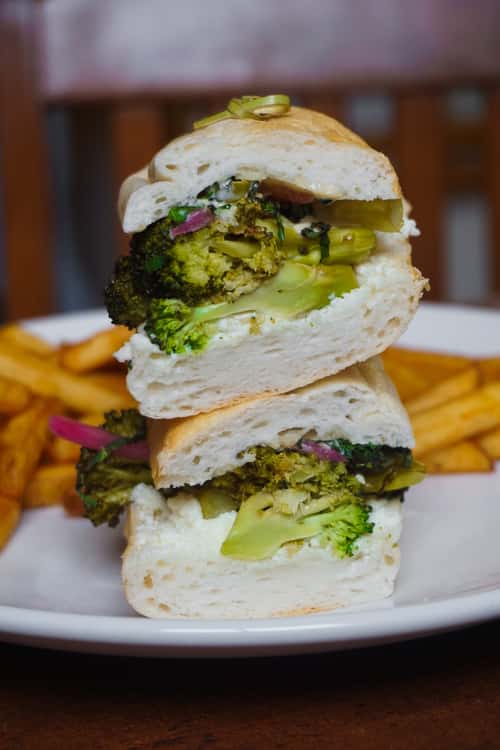 Cauliflower broccoli sandwich