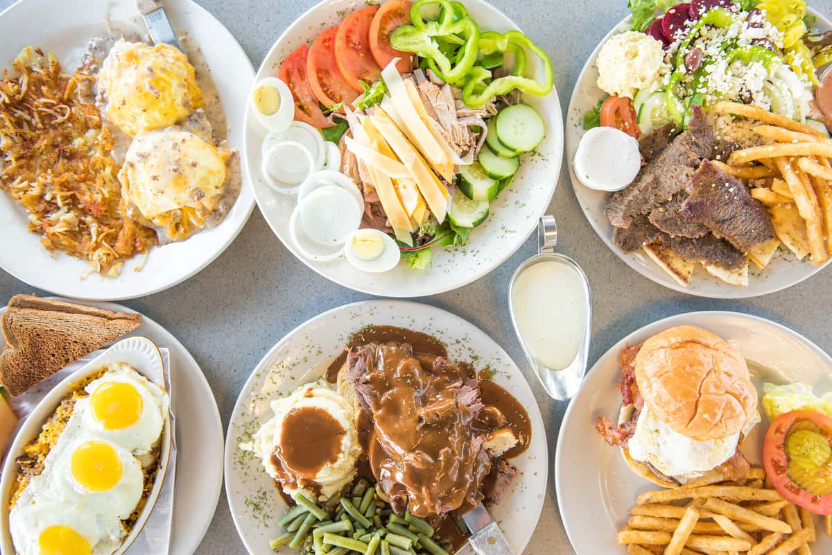 table full of breakfast