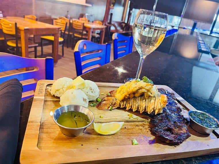 Surf and Turf: Churrasco Steak and Lobster Tail 