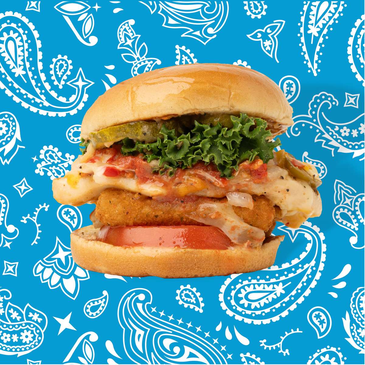 "the stoner" chicken sandwich from Bandana Burger in Savannah