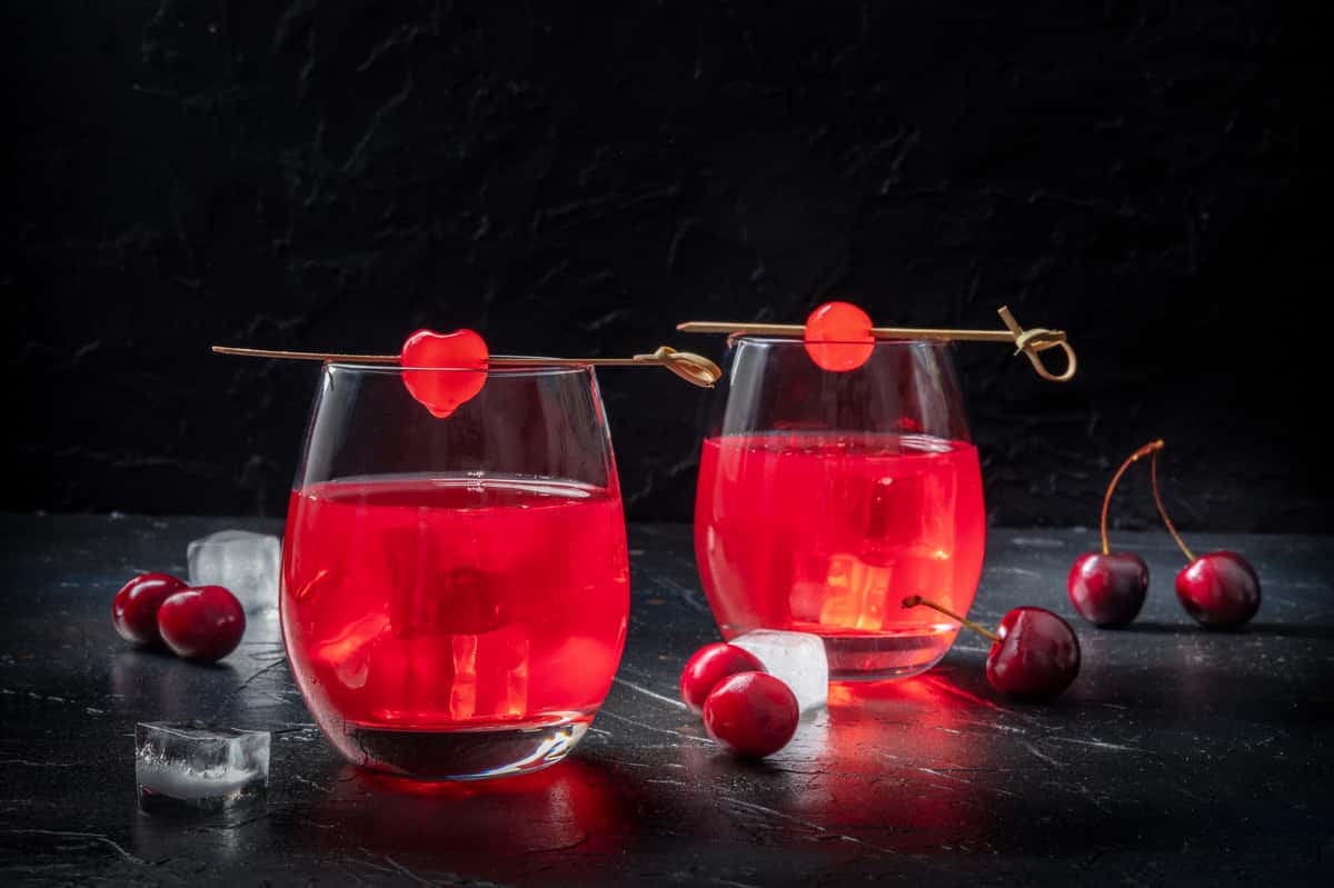 Cocktails with cherries
