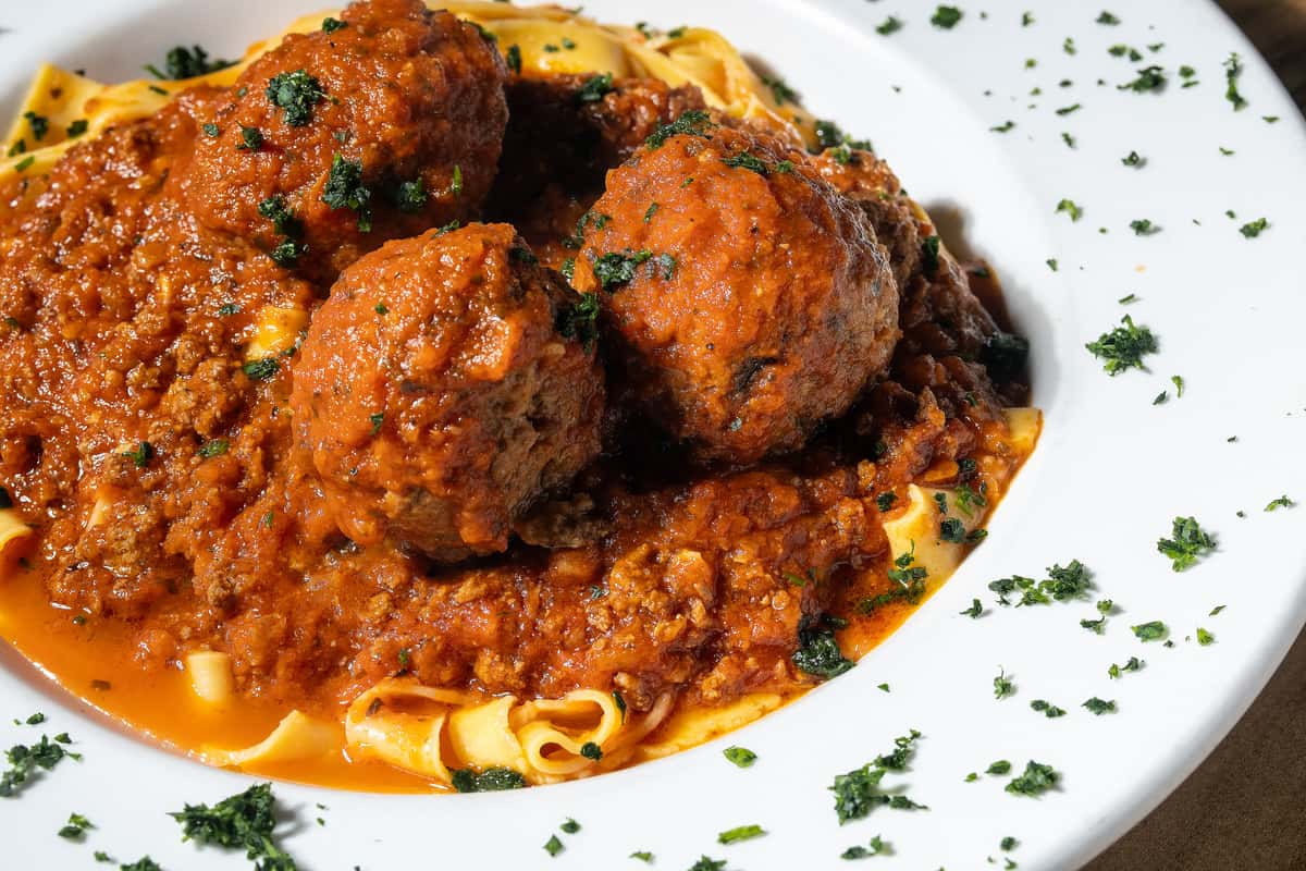 Tagliatelle with Bolognese and Meatballs